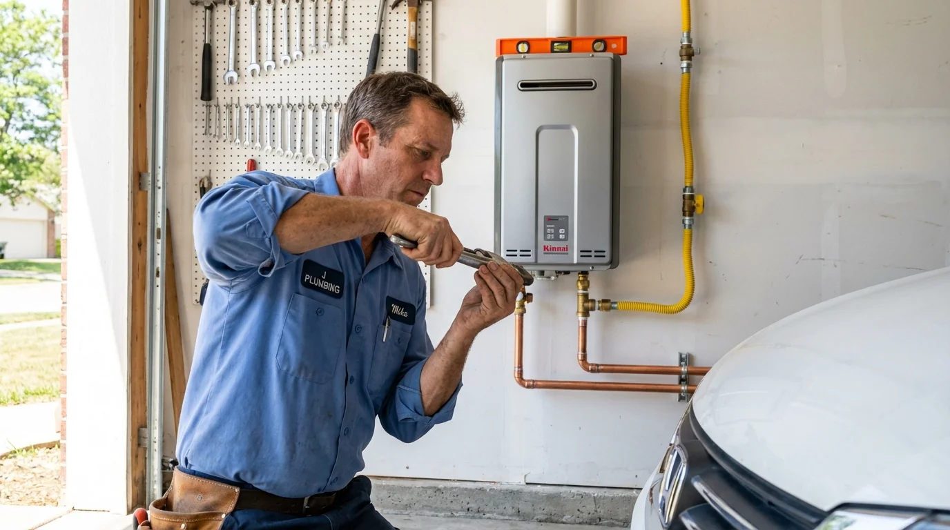 Tankless water heater installation by a Johns Plumbing LLC plumber in Rolla